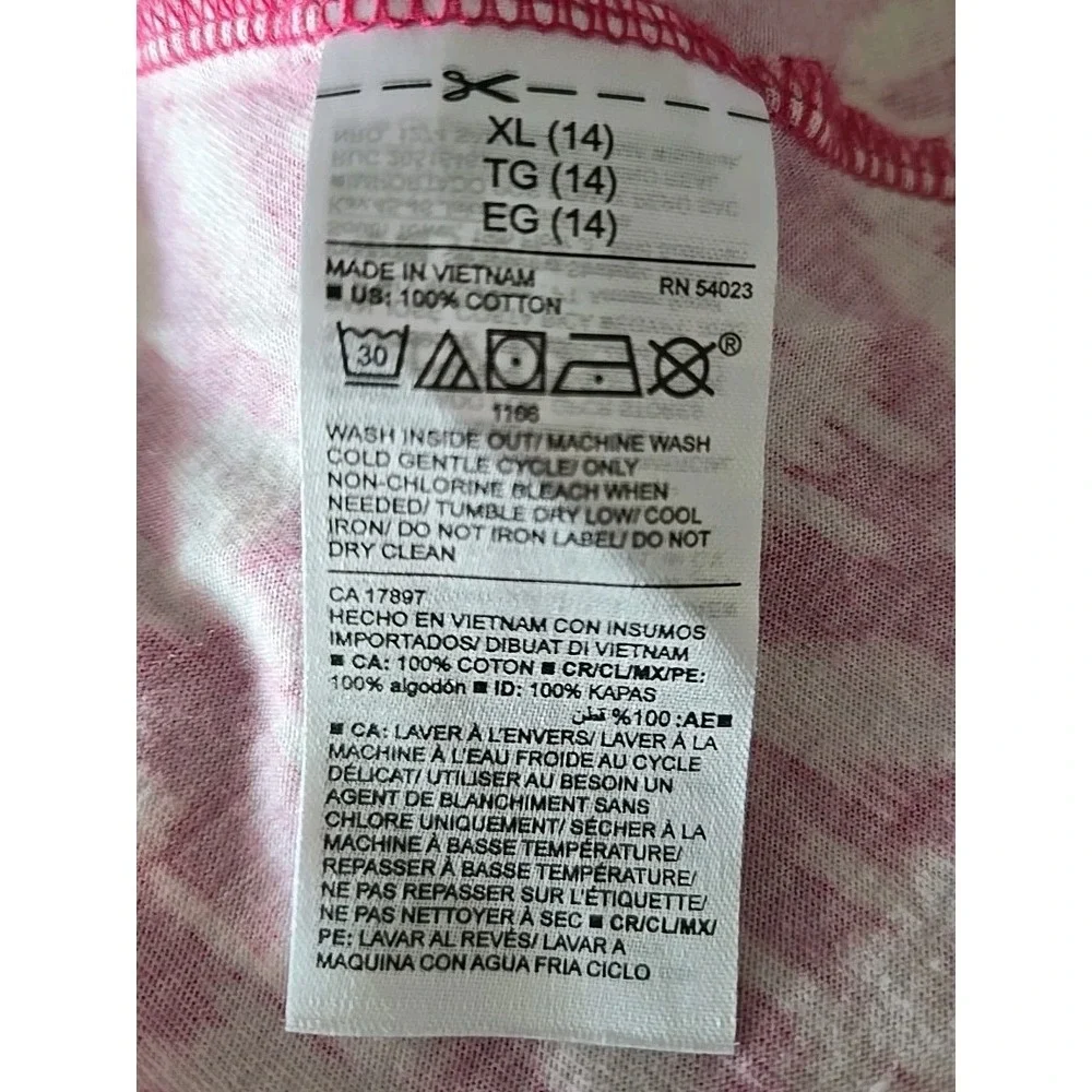 OLD NAVY Sleeveless Aline Dress Girls 14 XL Pink White Geometric Scoop‎ Neck